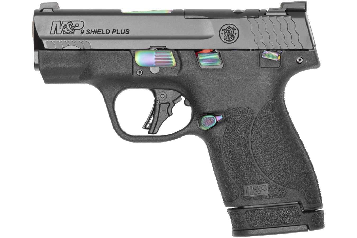 SMITH AND WESSON M&P9 Shield Plus 9mm Optic Ready Pistol with Black and Turquoise PVD Finish