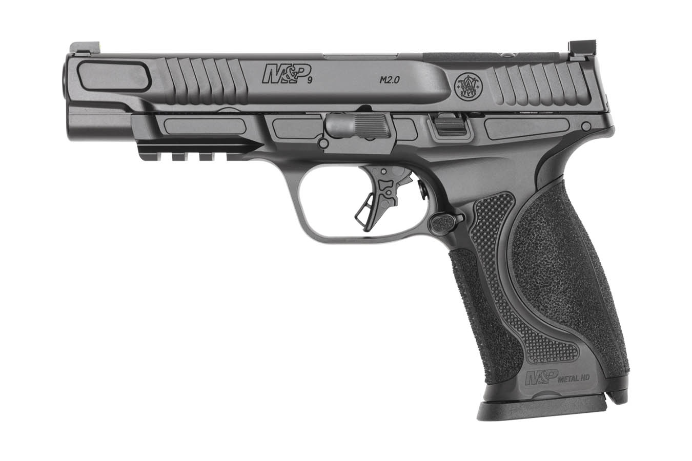 SMITH AND WESSON M&P9 M2.0 Metal HD 9mm Full Size Optic Ready Pistol with 5 Inch Barrel (No Thumb Safety)