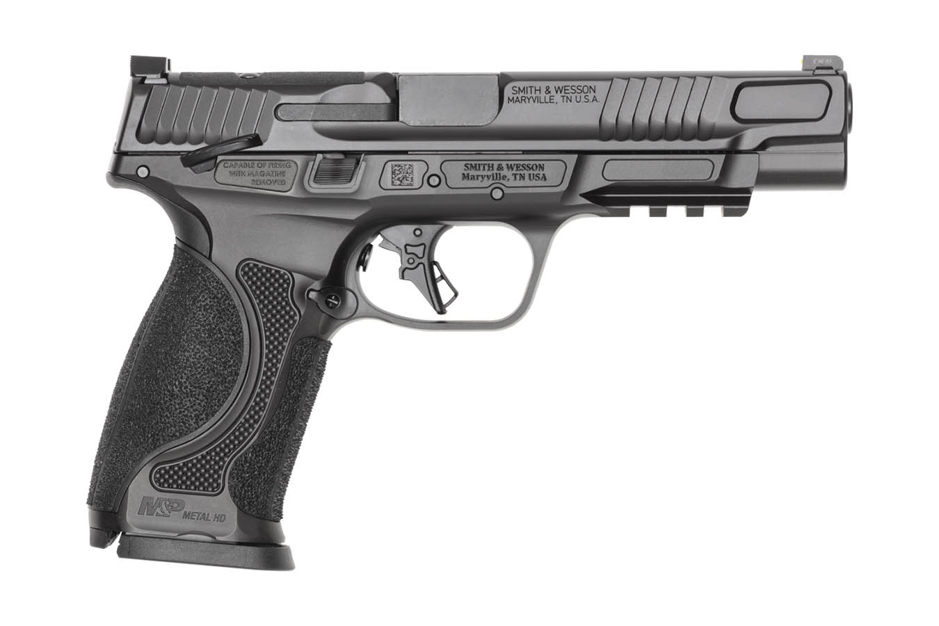 SMITH AND WESSON M&P9 M2.0 Metal HD 9mm Full Size Optic Ready Pistol with 5 Inch Barrel and Manual Thumb Safety