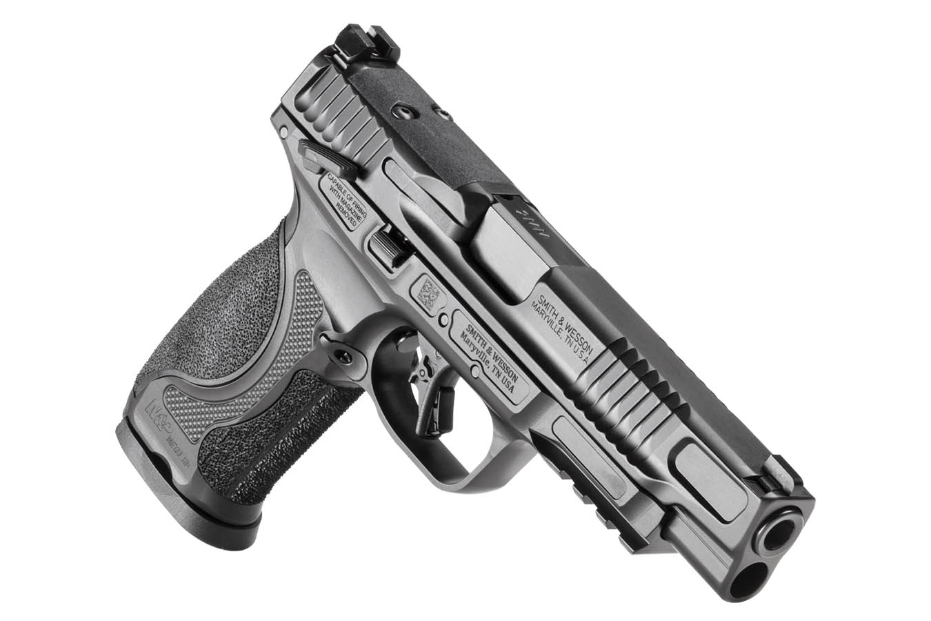 SMITH AND WESSON M&P9 M2.0 Metal HD 9mm Full Size Optic Ready Pistol with 5 Inch Barrel and Manual Thumb Safety