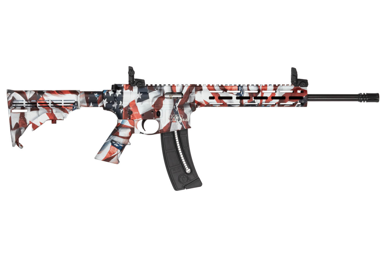 SMITH AND WESSON M&P 15-22 Sport 22LR Semi-Auto Rifle with Red, White and Blue American Flag Finish