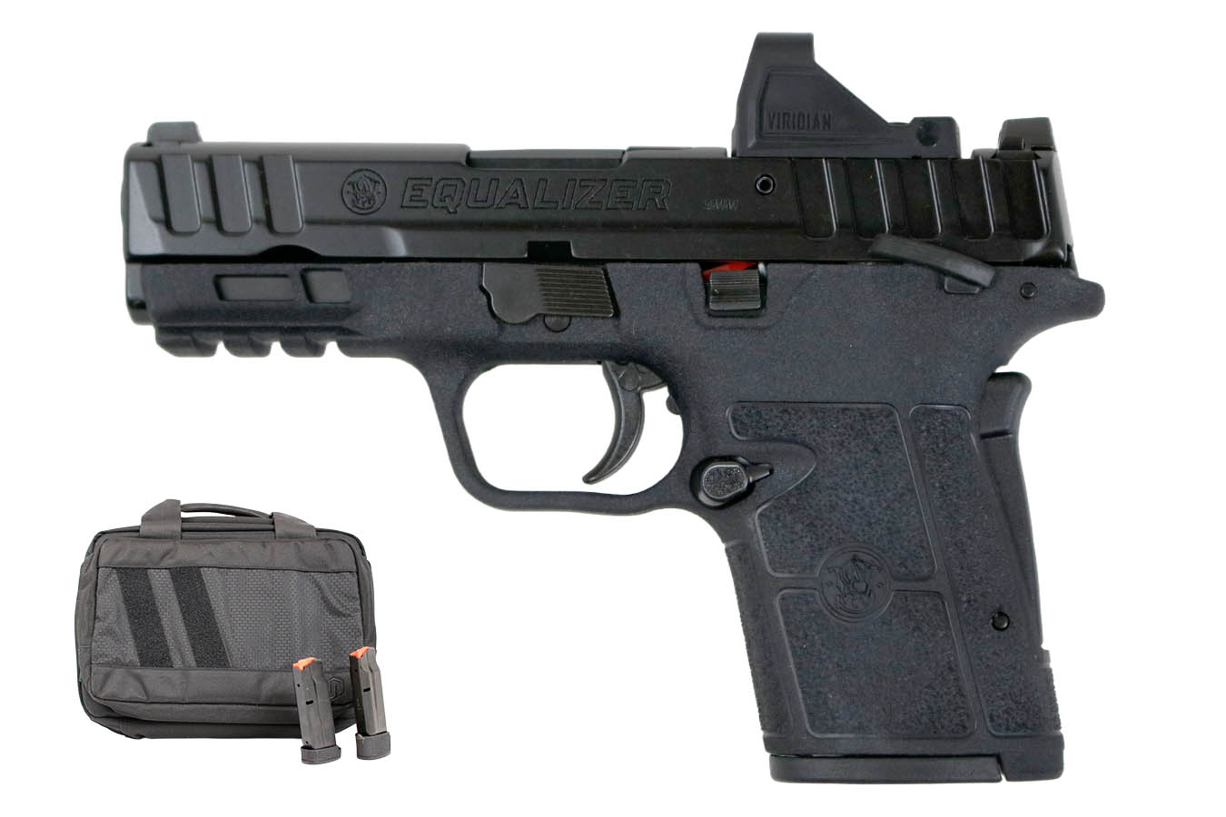 SMITH AND WESSON Equalizer 9mm Carry On Bundle with Viridian RFX-11 Green Dot, Three Mags and Savior Bag