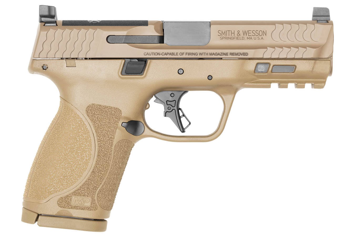 SMITH AND WESSON M&P9 M2.0 Compact 9mm Optic Ready FDE Pistol with Five Magazines and Savior Range Bag