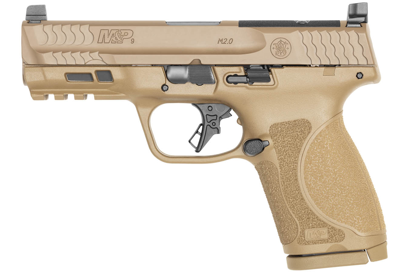 SMITH AND WESSON M&P9 M2.0 Compact 9mm Optic Ready FDE Pistol with Five Magazines and Savior Range Bag