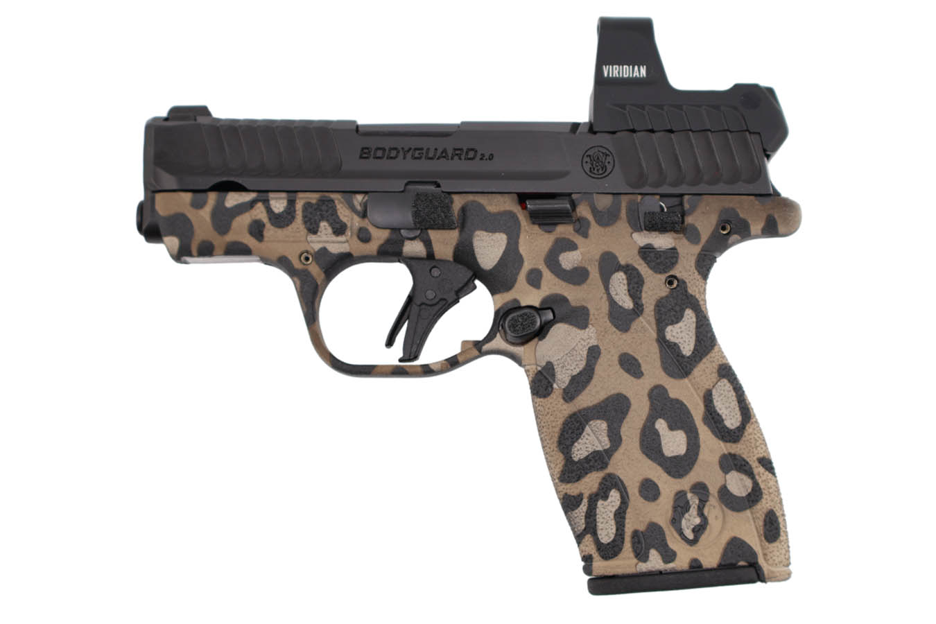 SMITH AND WESSON Bodyguard 2.0 380 ACP Micro Compact Pistol with Viridian RFX1 Green Dot and Leopard Print Finish