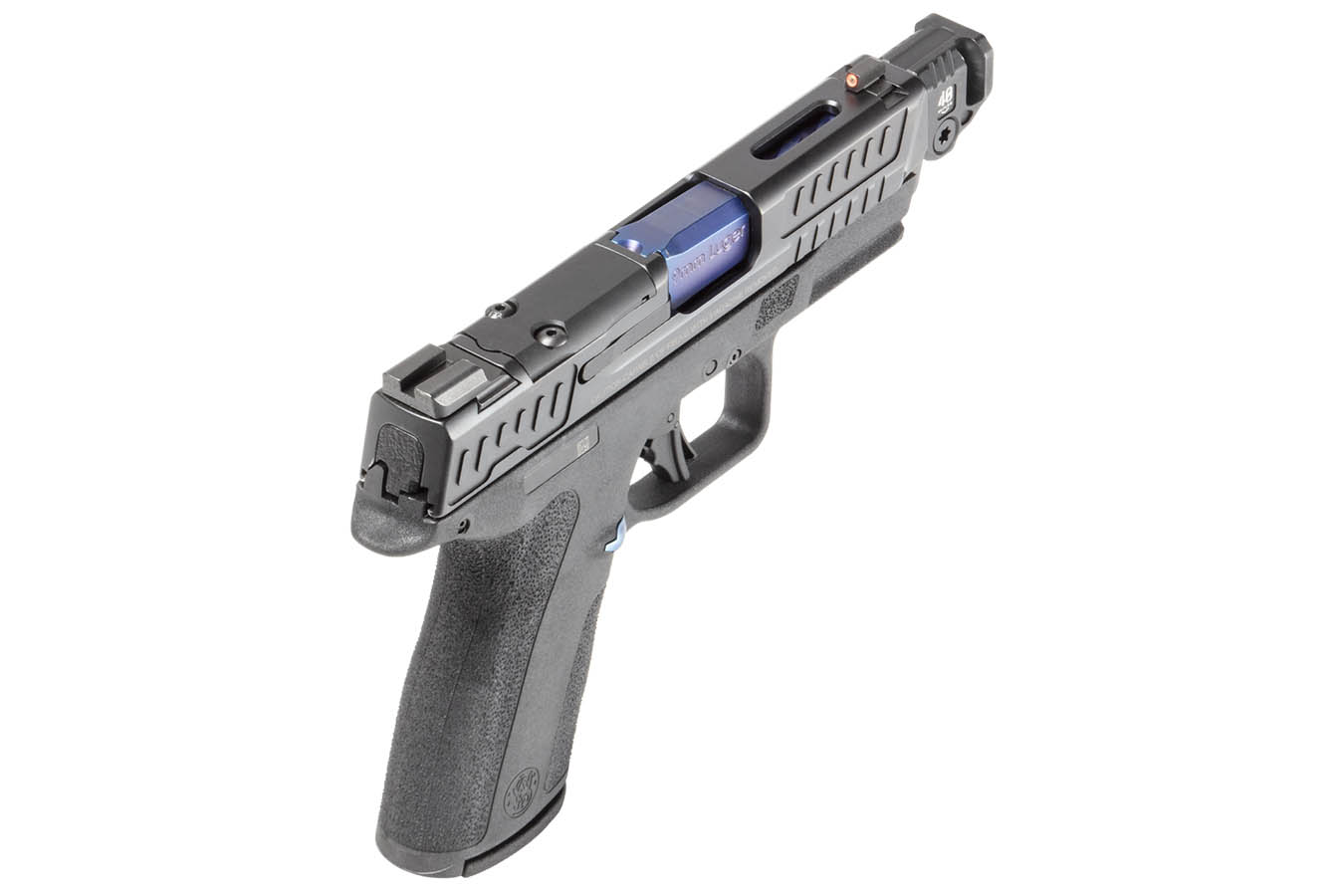 SMITH AND WESSON MP Shield X Performance Center 9mm Optic Ready Pistol with Bue PVD Controls and Compensator