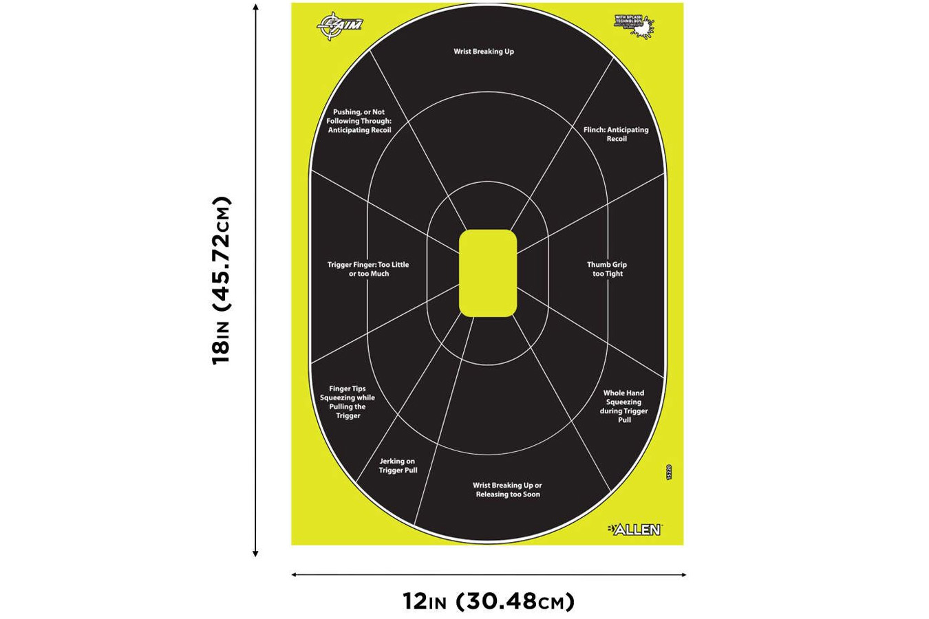 ALLEN COMPANY EZ AIM Non-Adhesive Splash Handgun Trainer 12x 17, 8-Pack