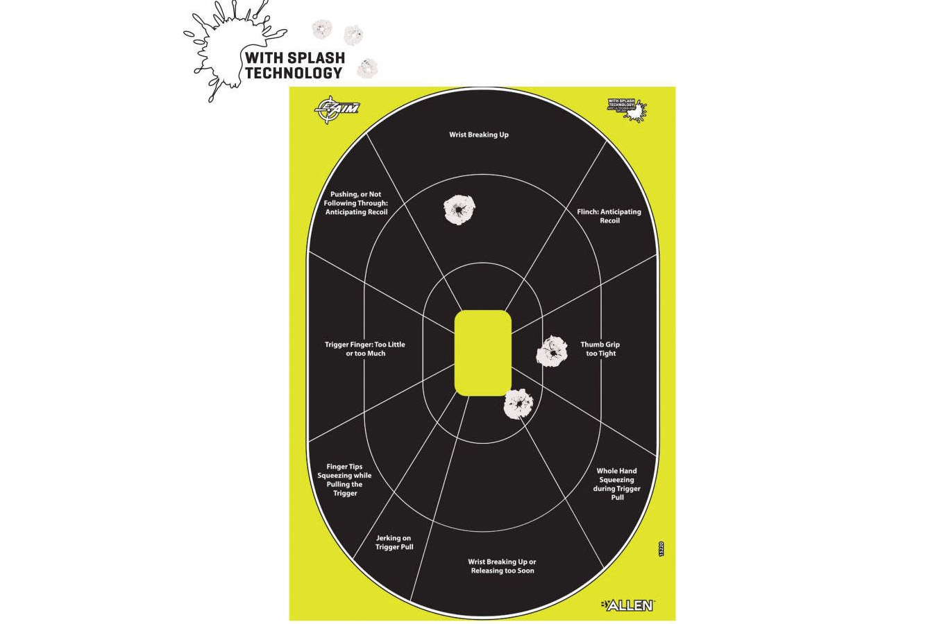 ALLEN COMPANY EZ AIM Non-Adhesive Splash Handgun Trainer 12x 17, 8-Pack