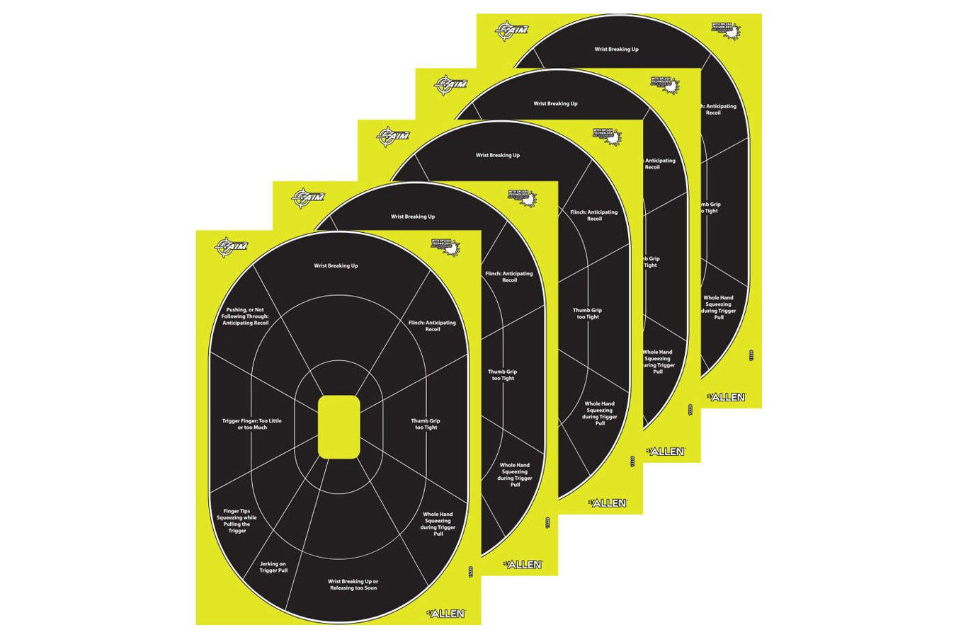 ALLEN COMPANY EZ AIM Non-Adhesive Splash Handgun Trainer 12x 17, 8-Pack