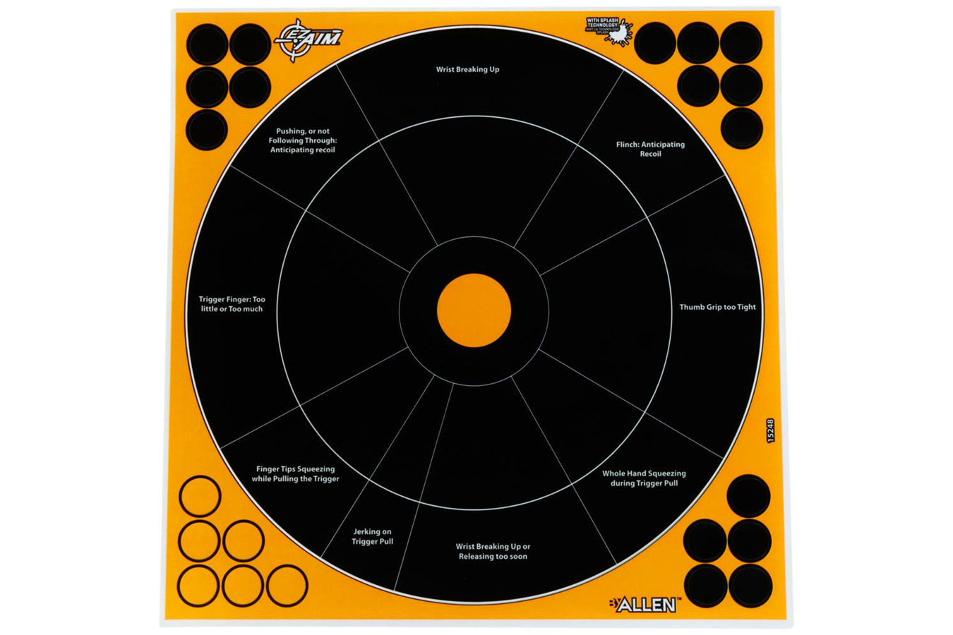 ALLEN COMPANY EZ AIM Adhesive Splash Handgun Trainers 12x12, 5-Pack