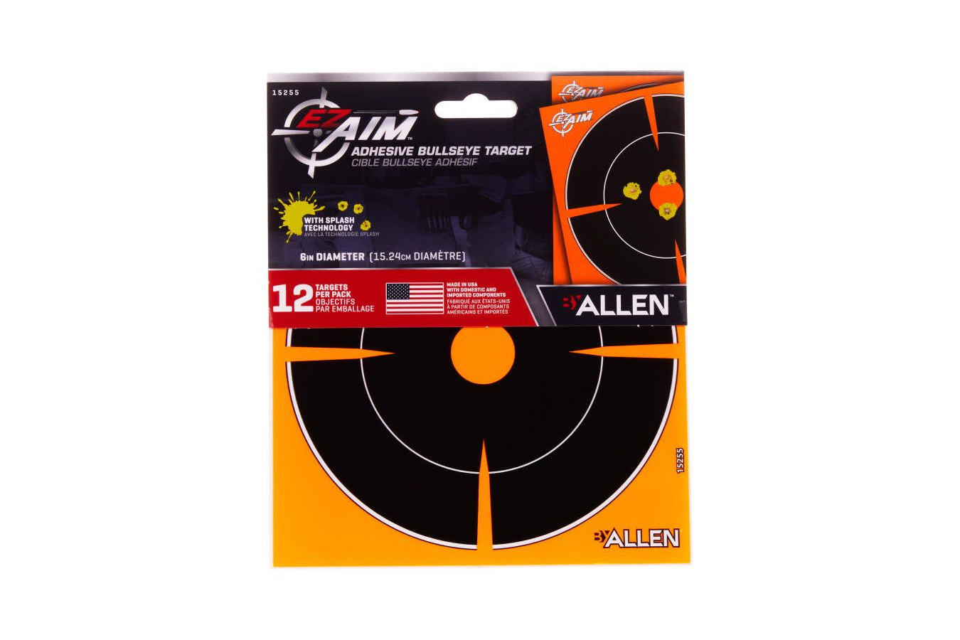 ALLEN COMPANY EZ AIM Adhesive Splash Bullseye 6x6, 12-Pack