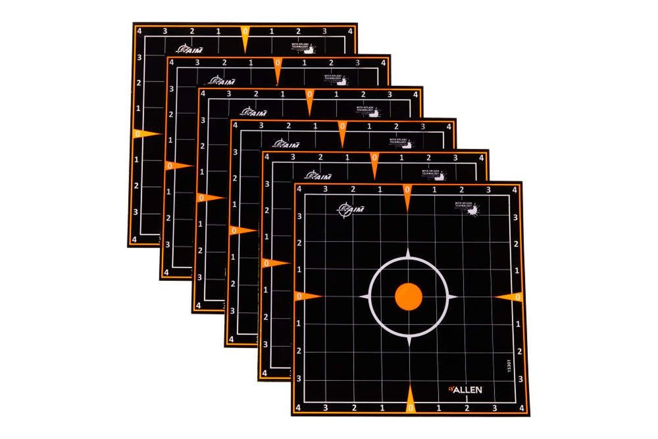 ALLEN COMPANY EZ AIM Adhesive Splash Sight-In Grid 8x8, 6-Pack