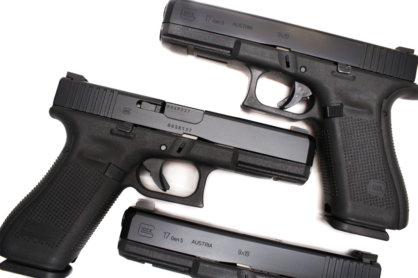 GLOCK 17 Gen5 9mm Police Trade-in Pistols with Night Sights and One Magazine (Good Condition)