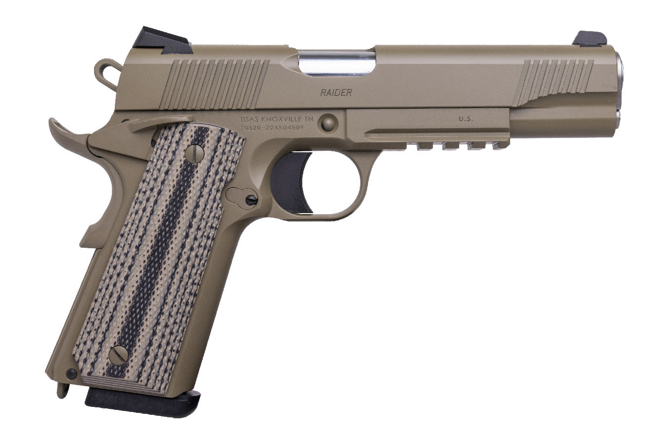TISAS 1911 Raider B45R 45 ACP Full-Size Flat Dark Earth Pistol with G10 Textured Grips