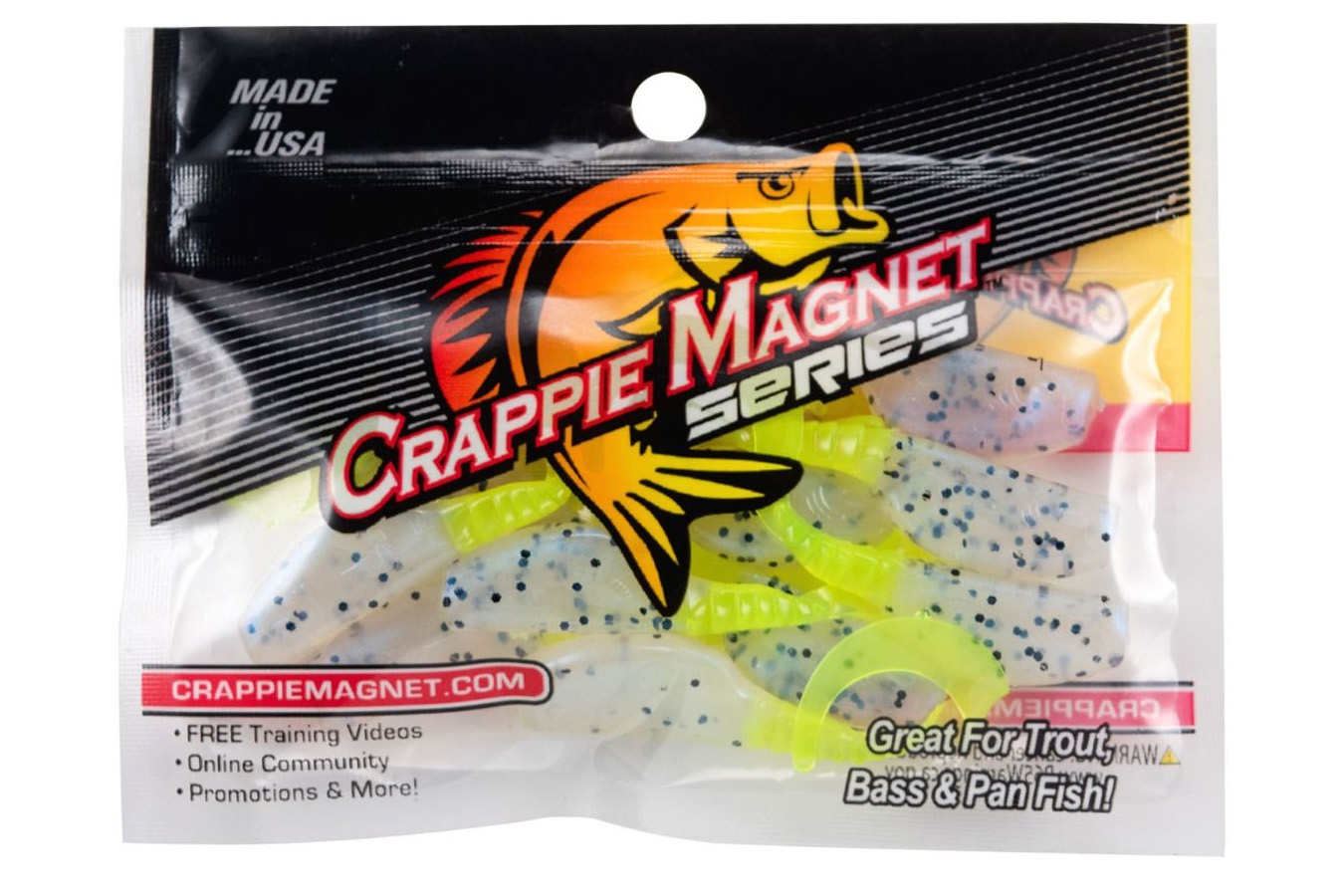 CRAPPIE MAGNET Slab Curly 12 Piece Pack Sho Nuff Chartruese