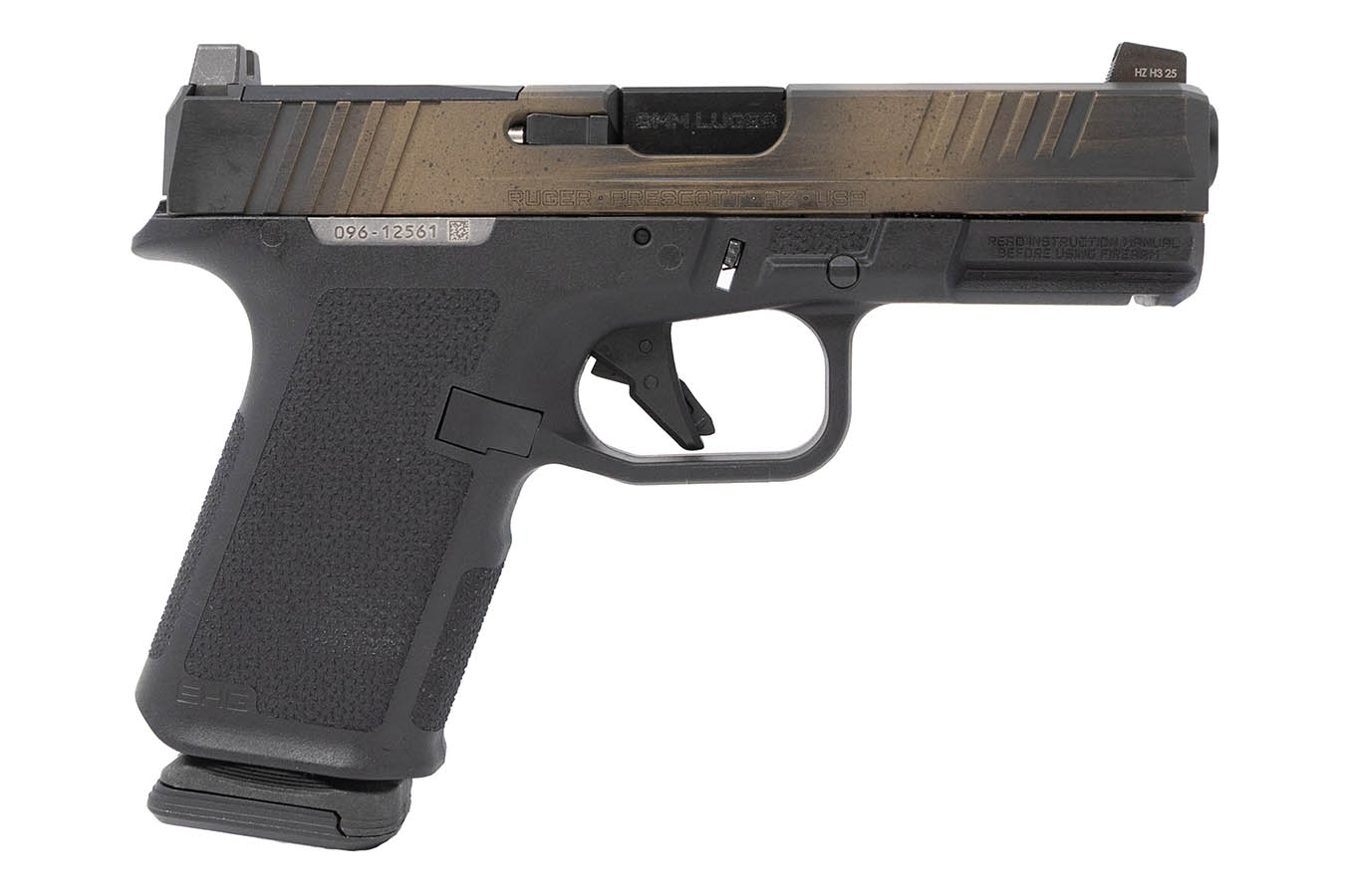 RUGER RXM 9mm Optic Ready Pistol with Black Frame and Black/Brushed Bronze Cerakote Slide
