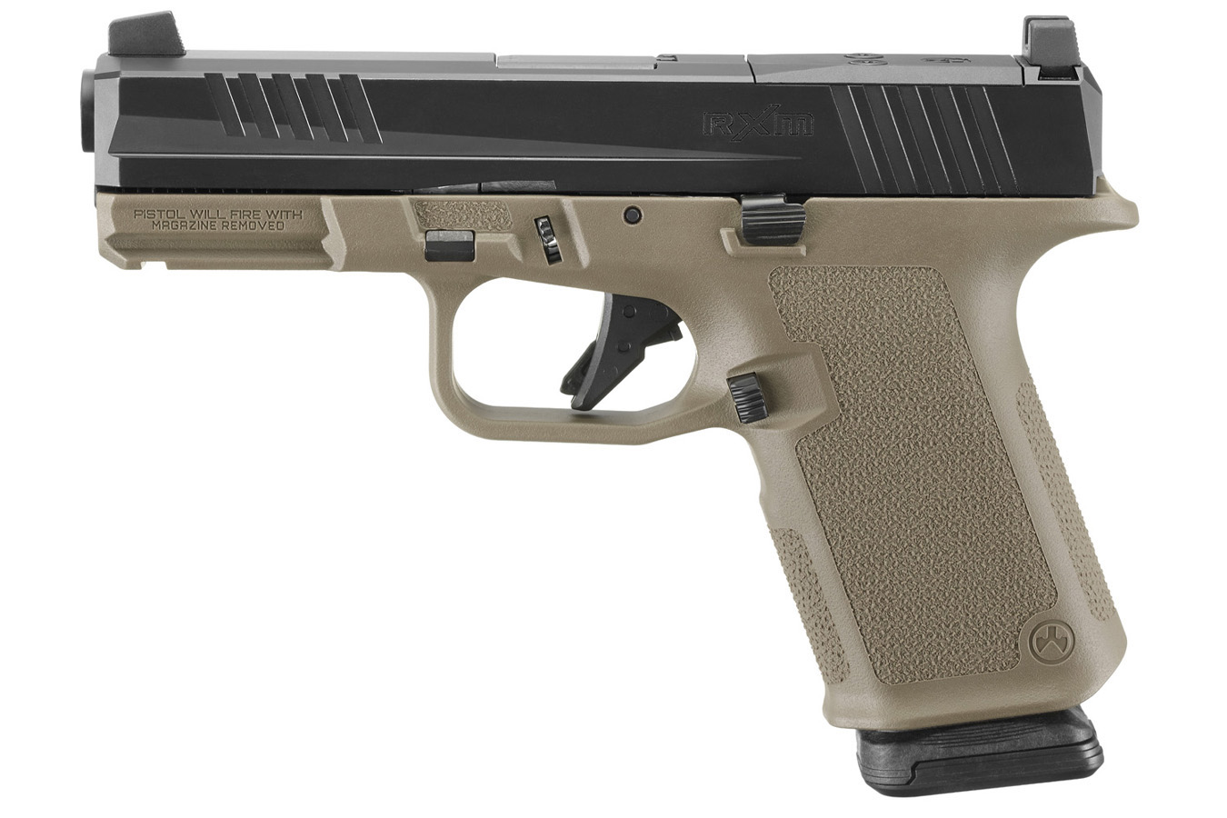 RUGER RXM 9mm Optic Ready Pistol with FDE Frame and Black Slide