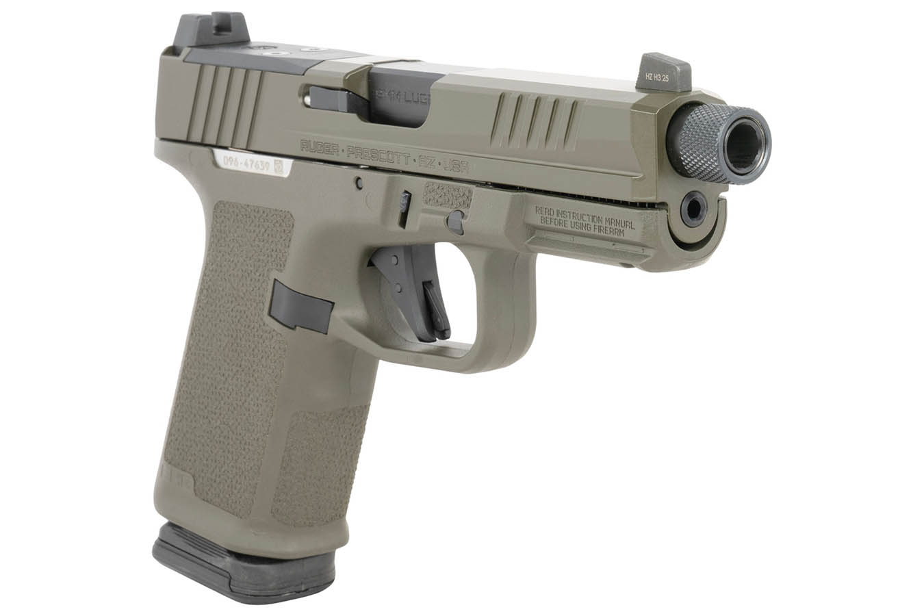 RUGER RXM 9mm Optic Ready Pistol with OD Green Frame/Slide and Threaded Barrel