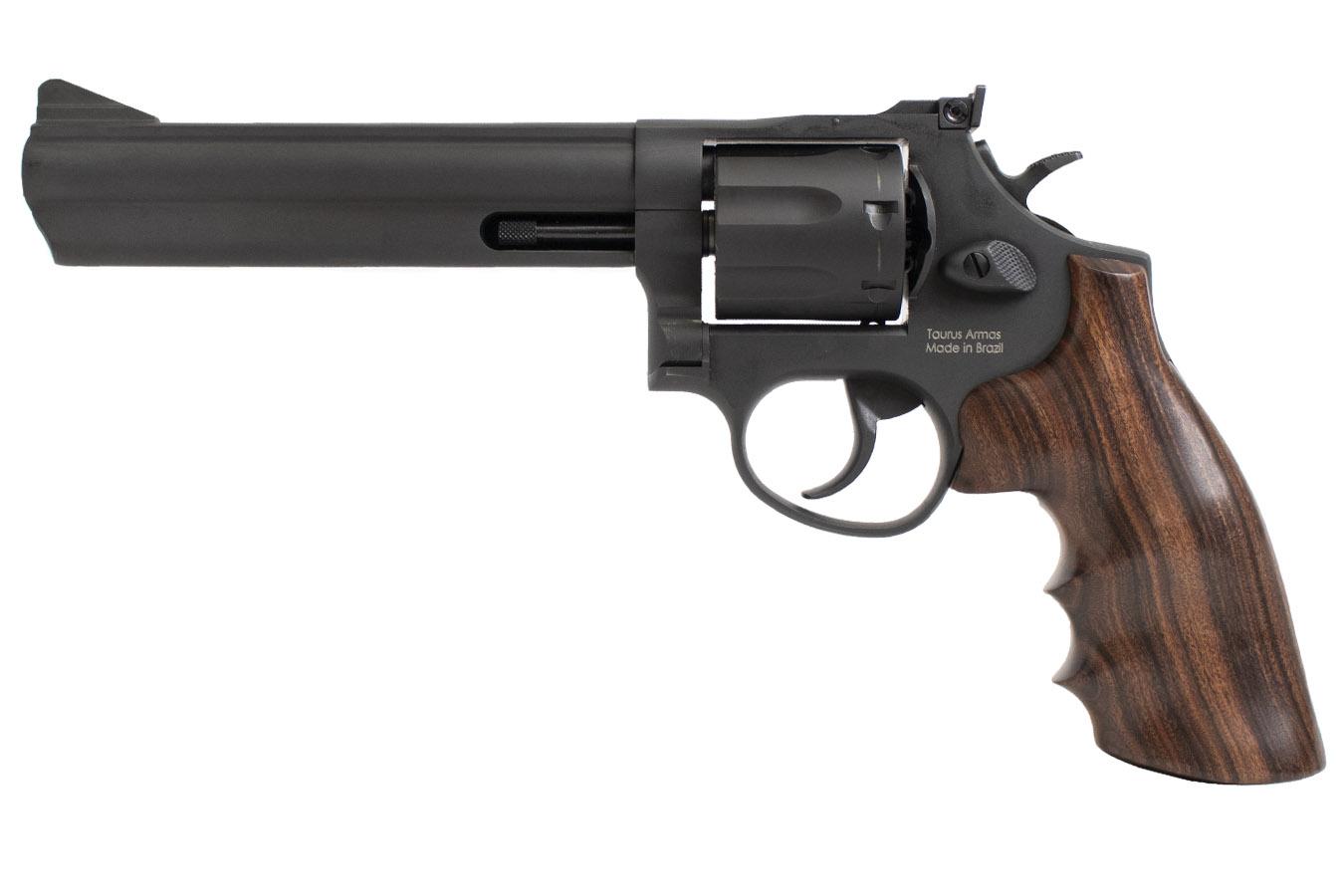 TAURUS Model 66 357 Magnum Black Revolver with Smooth Hardwood Grips and 6-Inch Barrel