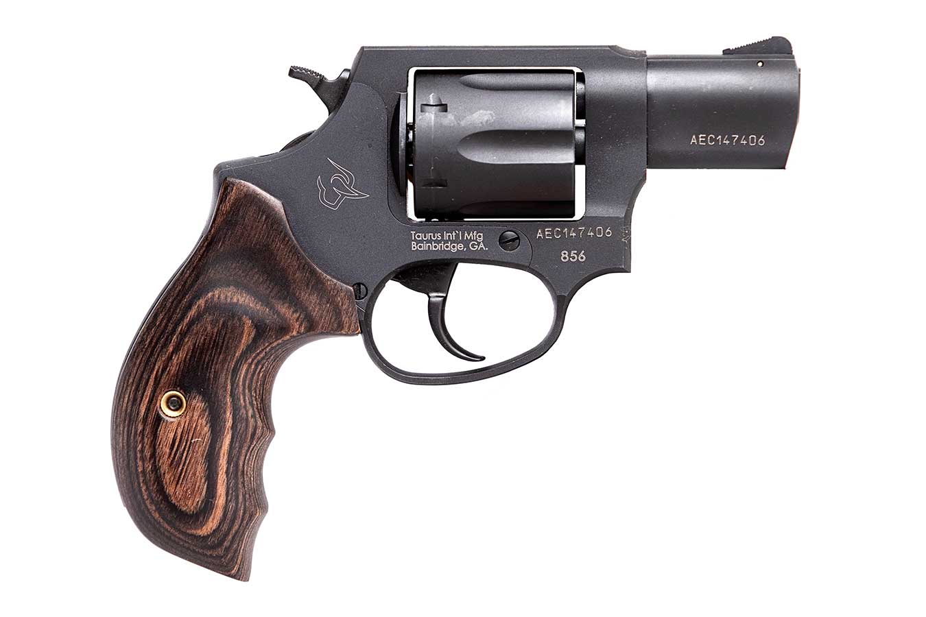 TAURUS 856 38 Special Double-Action Revolver with Walnut Grip and Black Finish