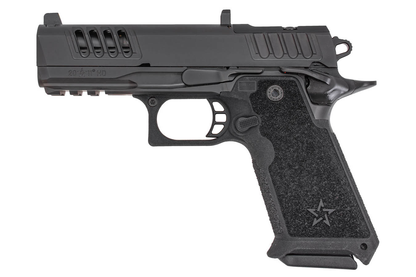 STACCATO HD P4 Duty Premium 9mm 2011 Optic Ready Pistol with Trijicon Night Sights and 3 Magazines (Glock Mag Compatible)