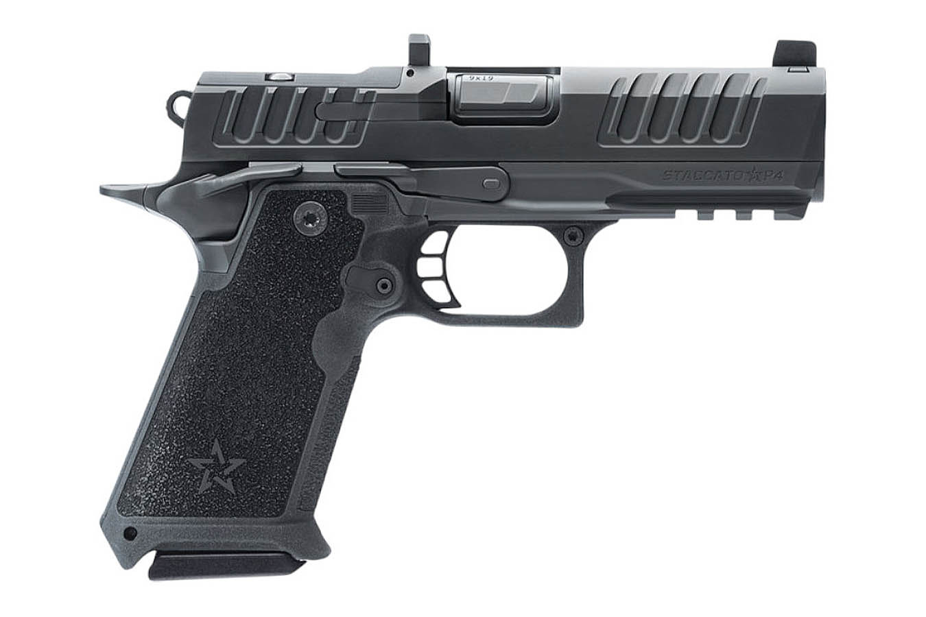 STACCATO HD P4 Duty Preferred 9mm 2011 Optic Ready Pistol with Trijicon Night Sights and 3 Magazines (Glock Mag Compatible)