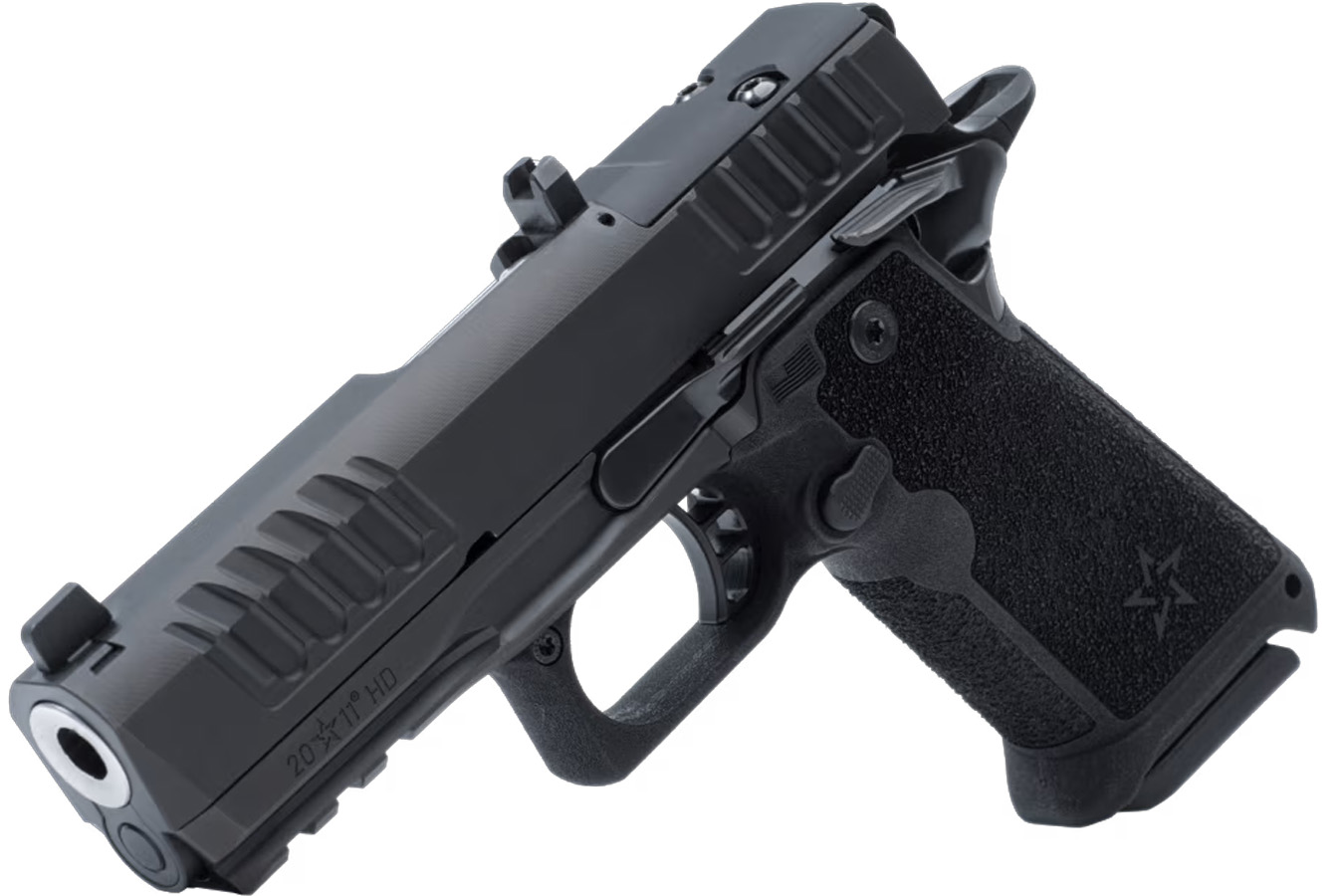 STACCATO HD P4 Duty Preferred 9mm 2011 Optic Ready Pistol with Trijicon Night Sights and 3 Magazines (Glock Mag Compatible)