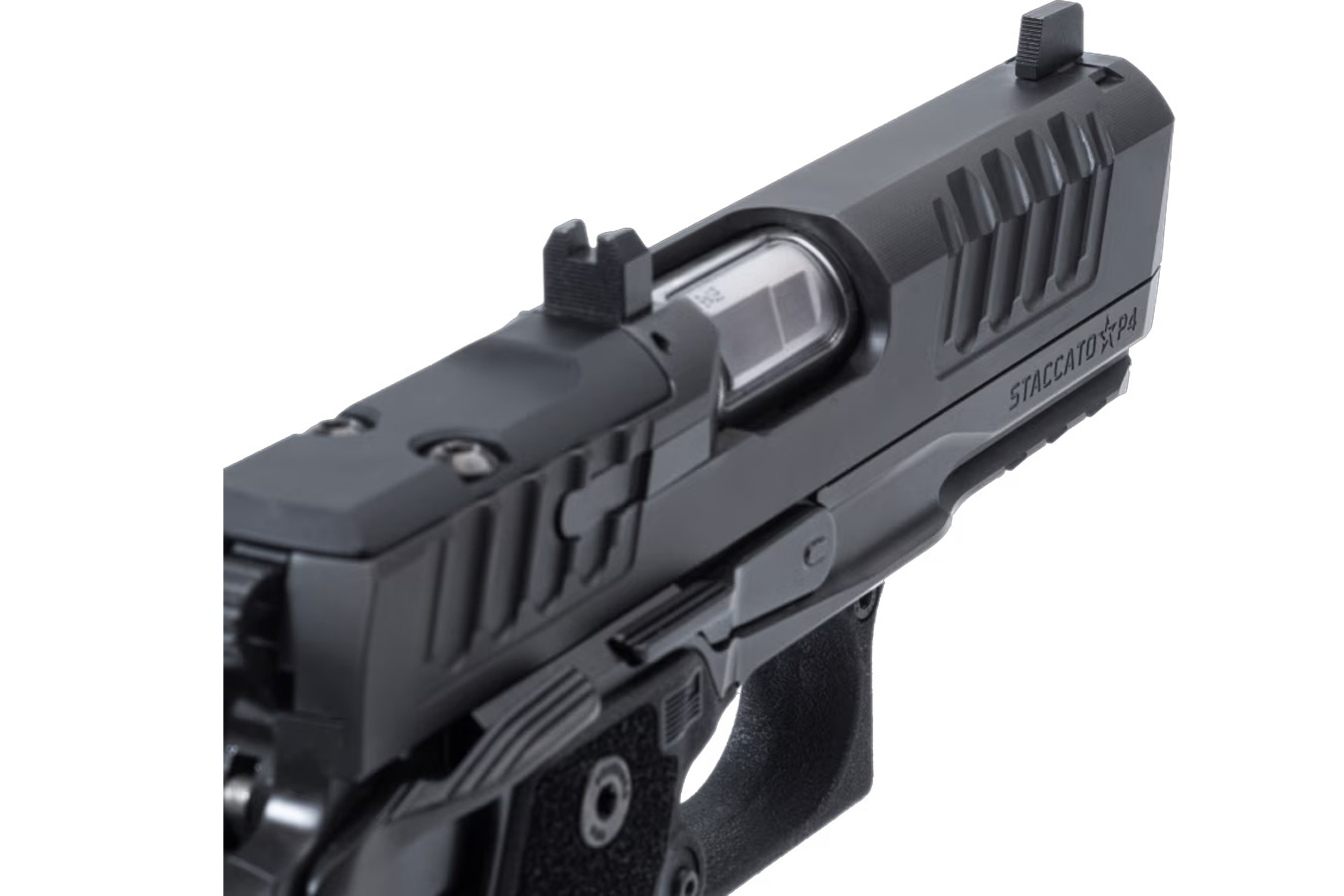 STACCATO HD P4 Duty Preferred 9mm 2011 Optic Ready Pistol with Trijicon Night Sights and 3 Magazines (Glock Mag Compatible)