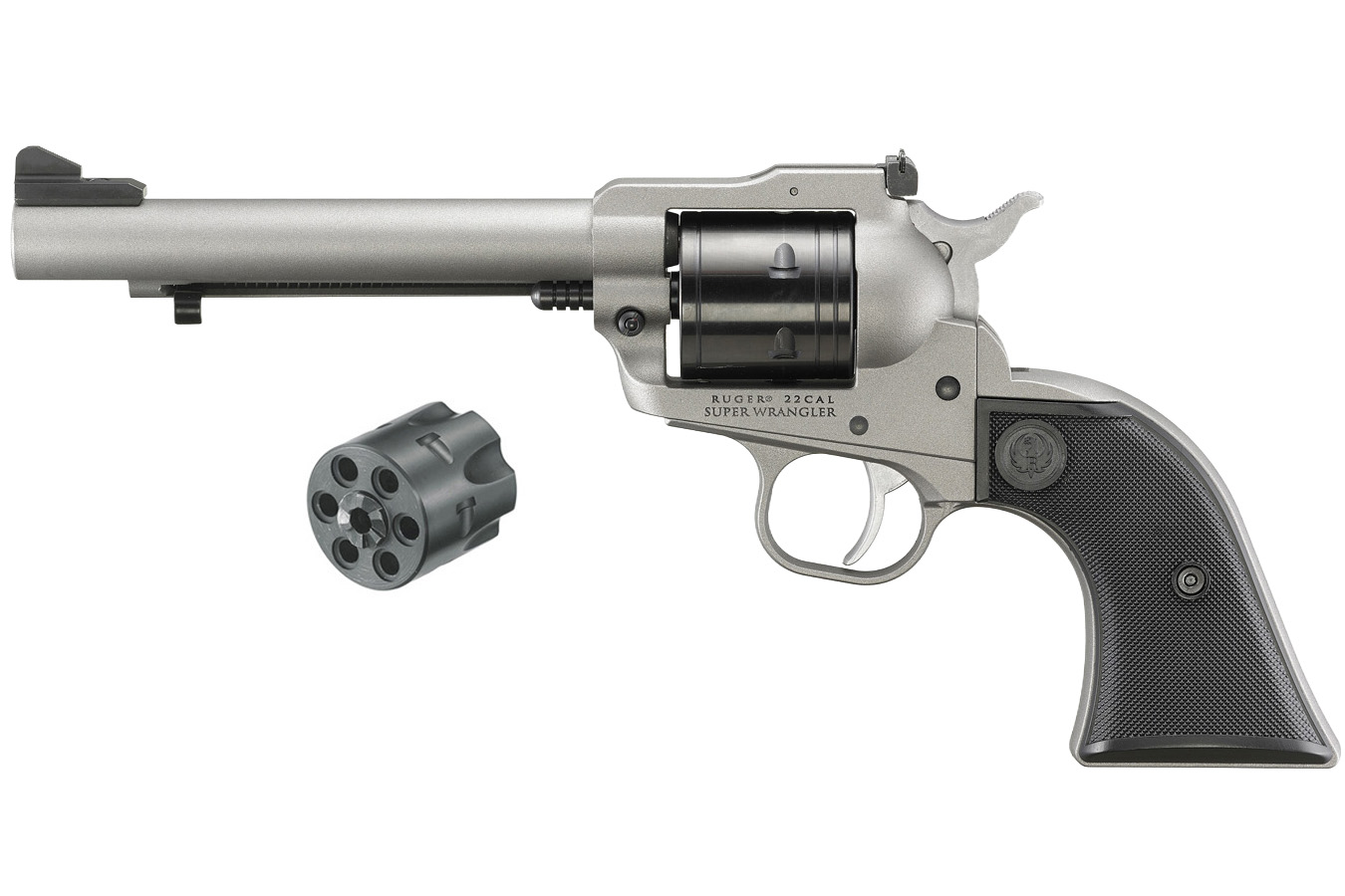 RUGER Super Wrangler 22LR/22 Magnum Revolver with Silver Cerakote Finish