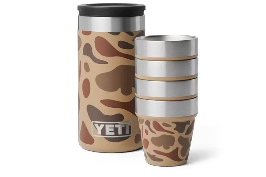 YETI COOLERS Shot Glasses with Carrying Case Wetland Camo