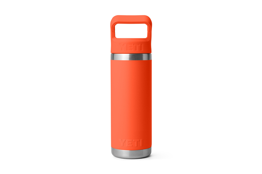 YETI COOLERS Rambler 18 oz Bottle with Color Match Straw Cap Papaya