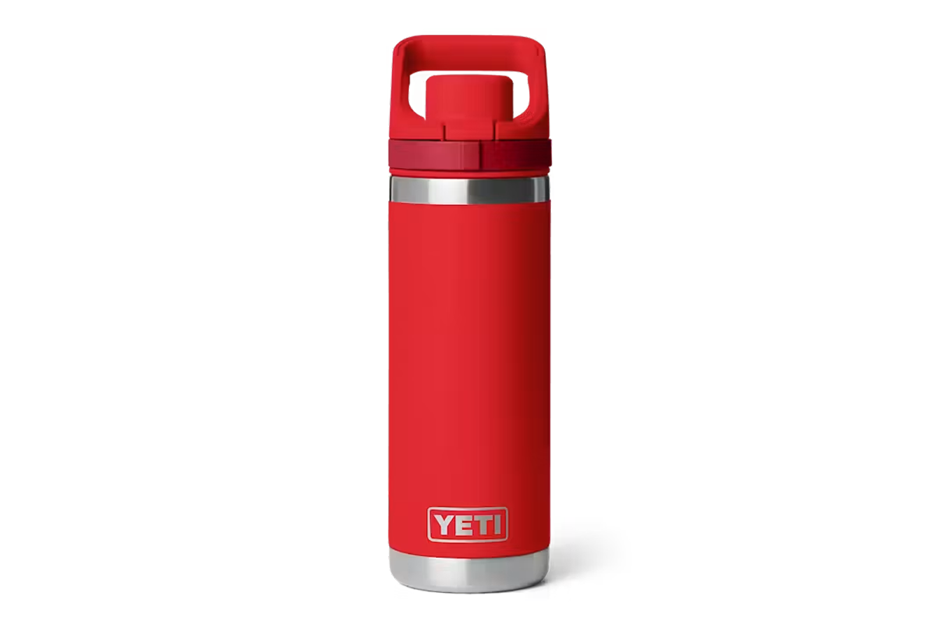 YETI COOLERS Rambler 18oz Flip Chug Water Bottle Rescue Red