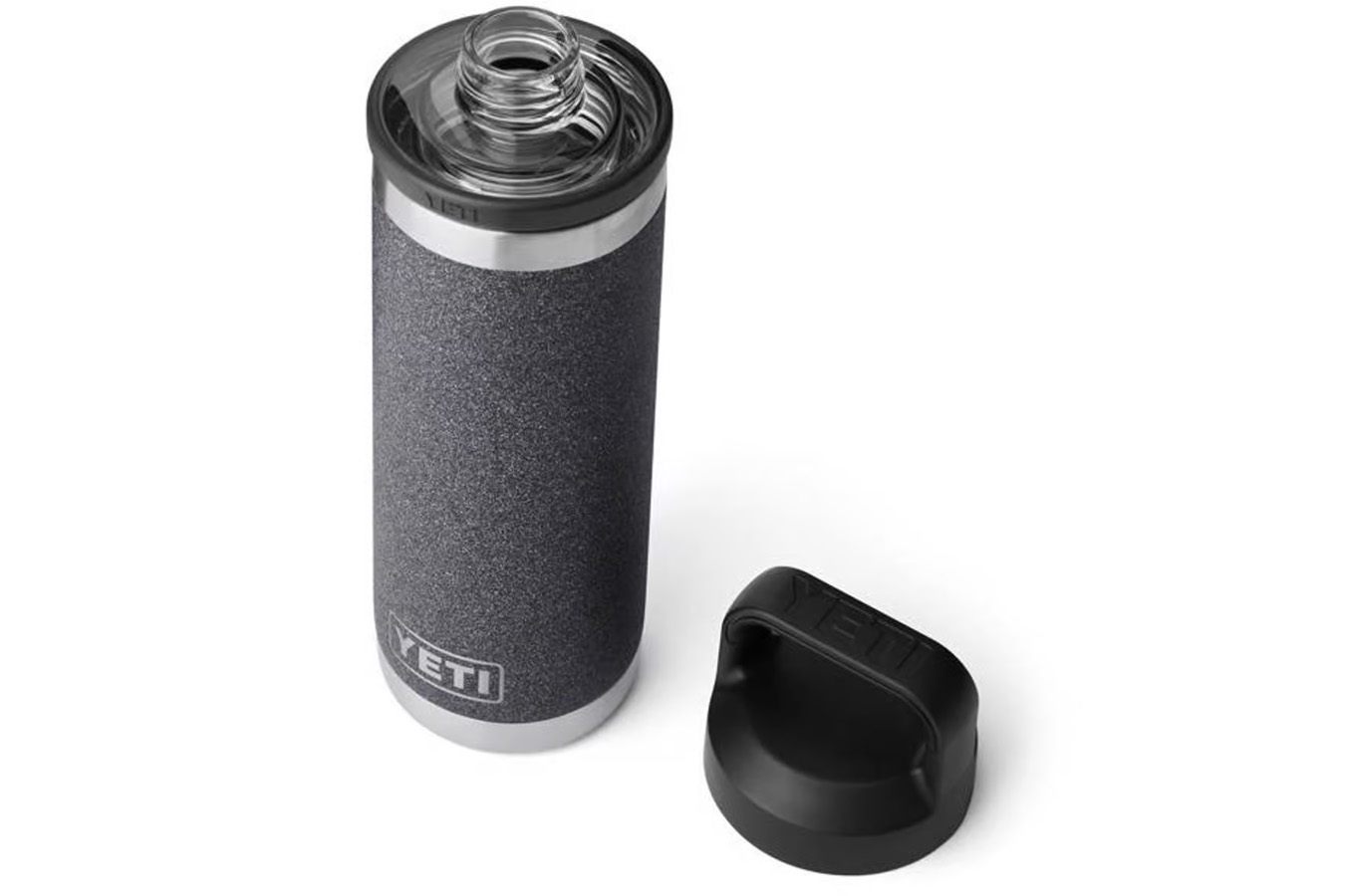 YETI COOLERS 18 Oz Rambler Chug Bottle, Black Stone