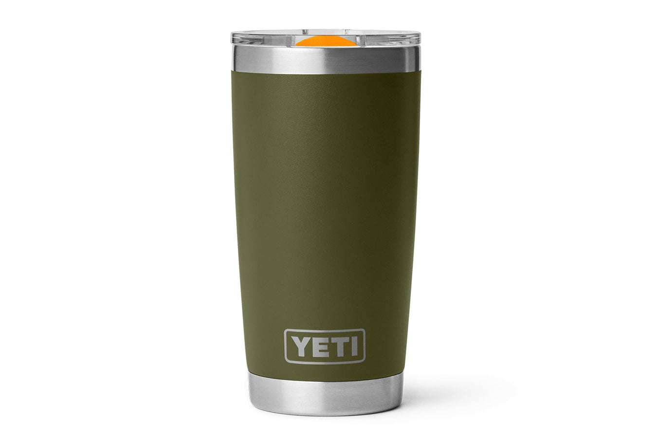 YETI COOLERS Rambler 20 oz Tumbler MagSlider Lid Olive and King Crab Orange