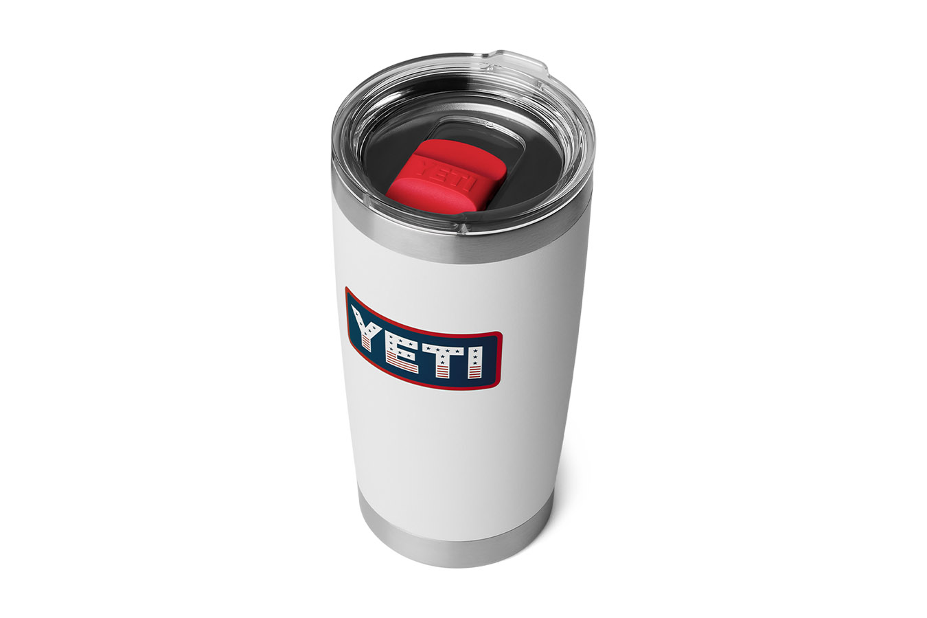 YETI COOLERS Rambler® 20 oz Tumbler with Magslider Lid White and Red Finish