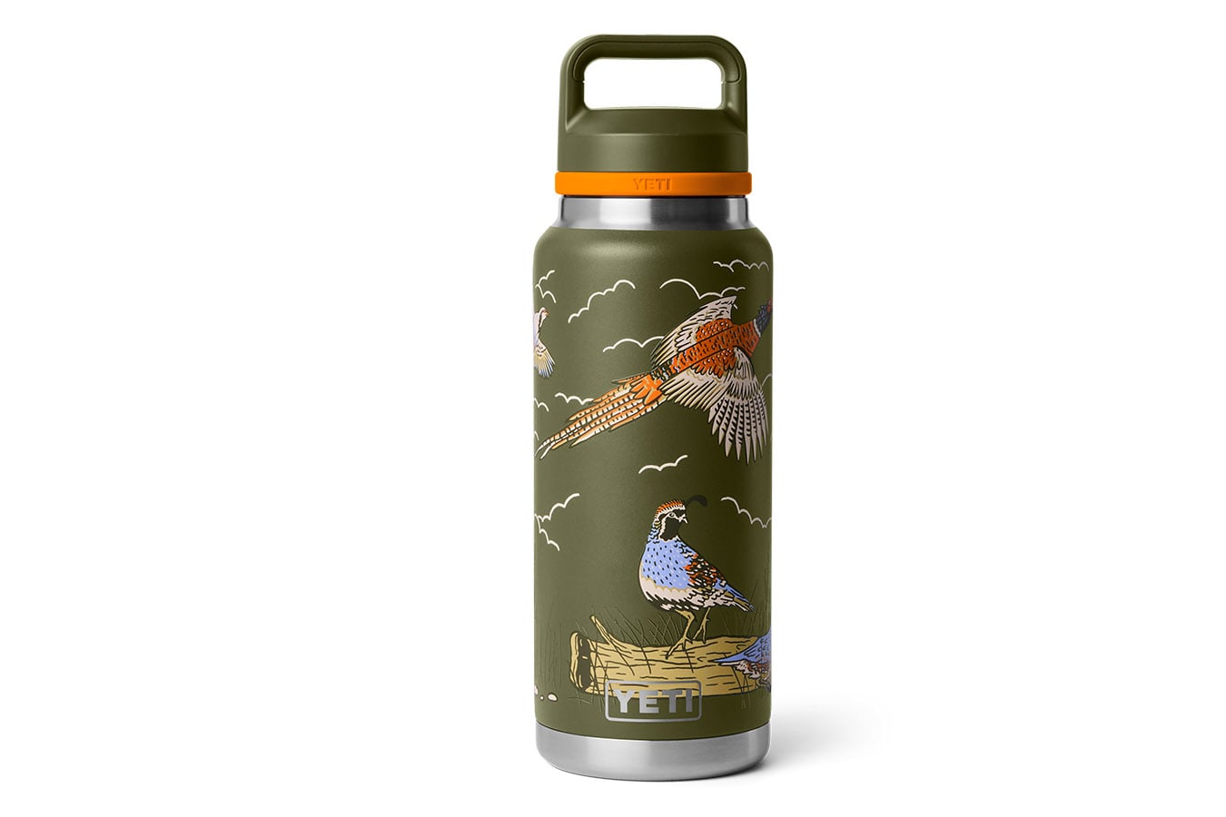 YETI COOLERS Rambler 36 Oz Water Bottle Chug Cap Upland Bird Olive