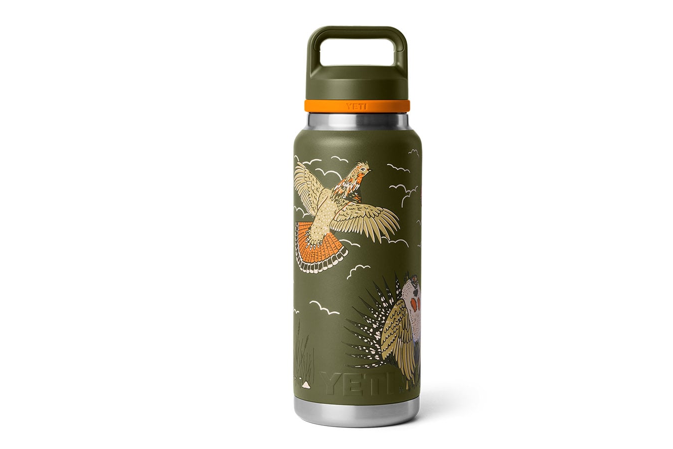 YETI COOLERS Rambler 36 Oz Water Bottle Chug Cap Upland Bird Olive