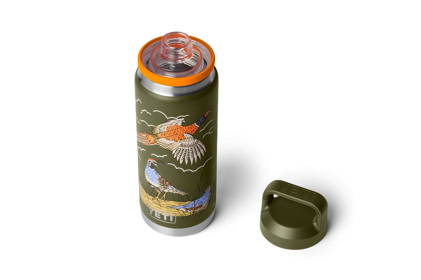 YETI COOLERS Rambler 26 Oz Water Bottle with Chug Cap Upland Bird Olive 