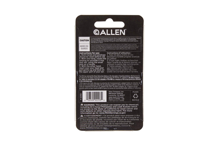 ALLEN COMPANY Ear Plug Deluxe, Cord/Portable Case