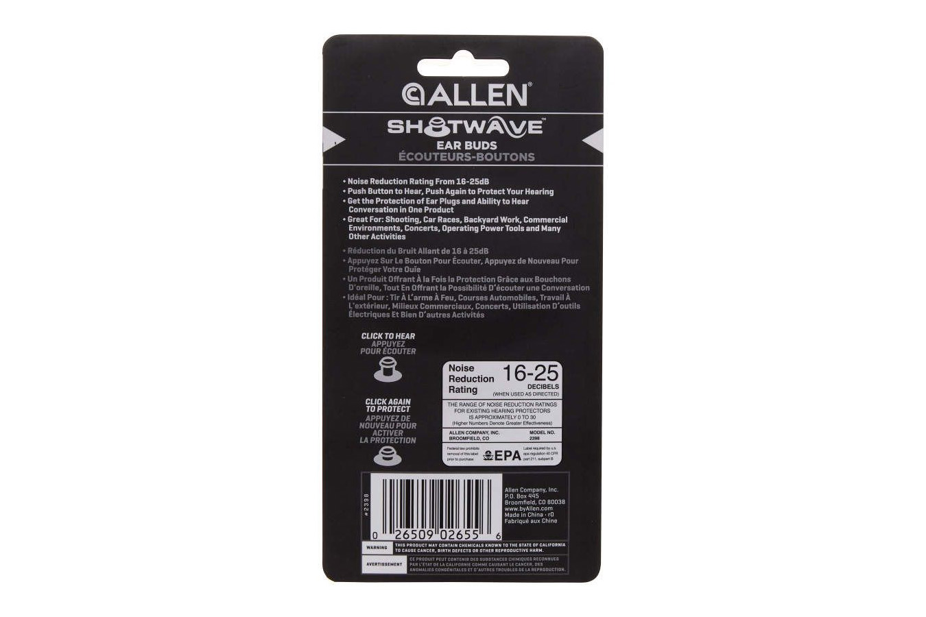 ALLEN COMPANY Shotwave Ear Bud