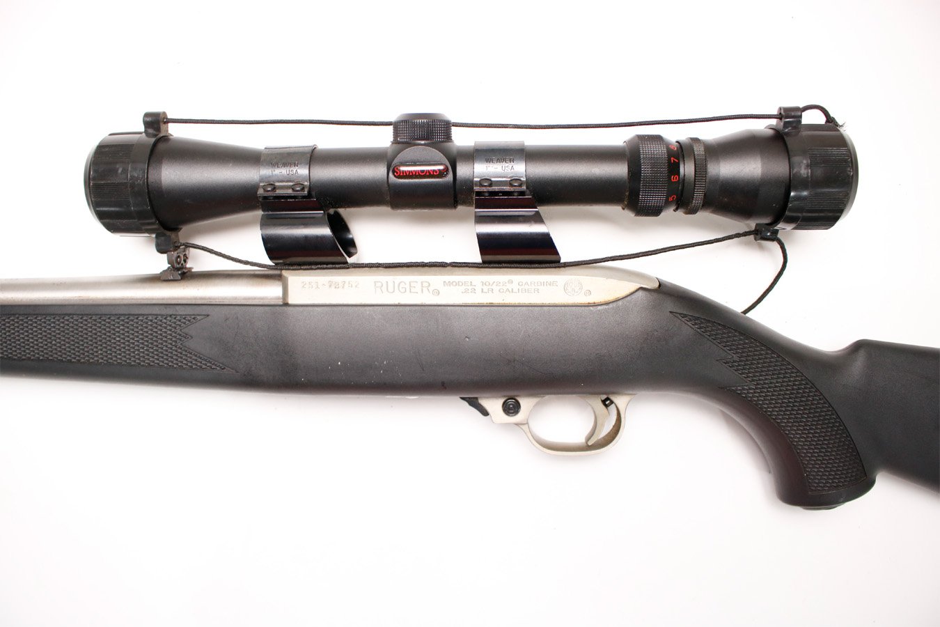 RUGER 10/22 22LR Police Trade-in Semi-Auto Rifle with Simmons Scope and Stainless Barrel
