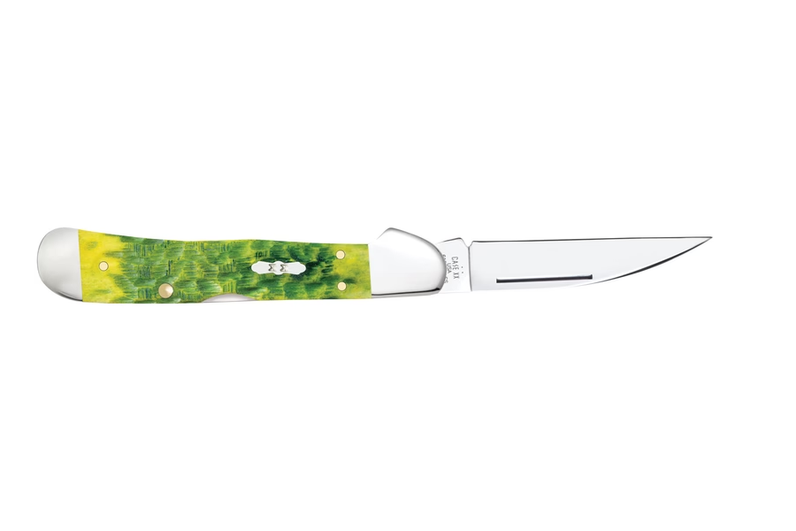 WRCASE Peach Seed Jig Green Apple Bone CopperLock Knife