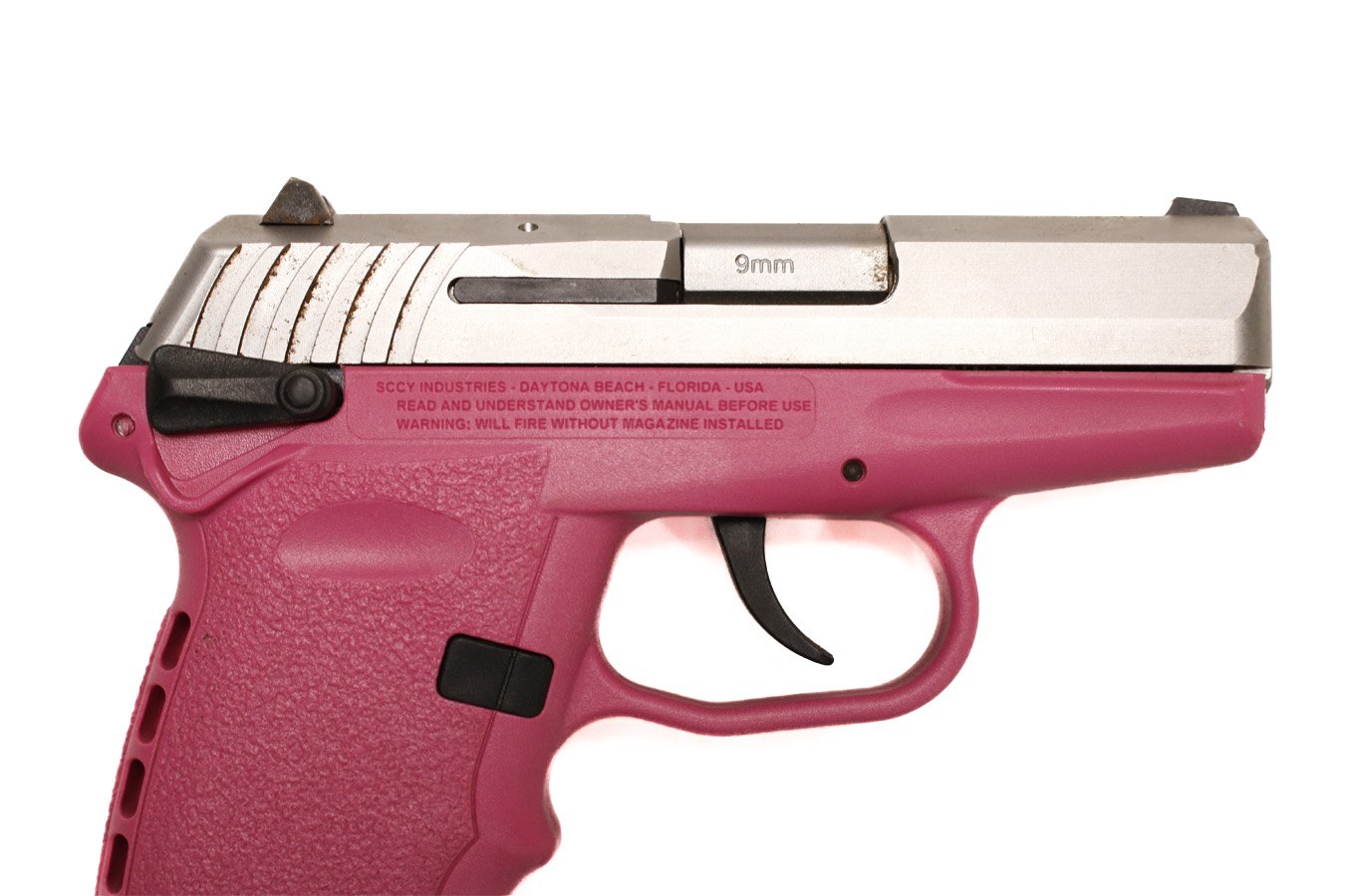 SCCY CPX-1 9mm Police Trade-In Pistol with Pink Frame and Stainless Slide