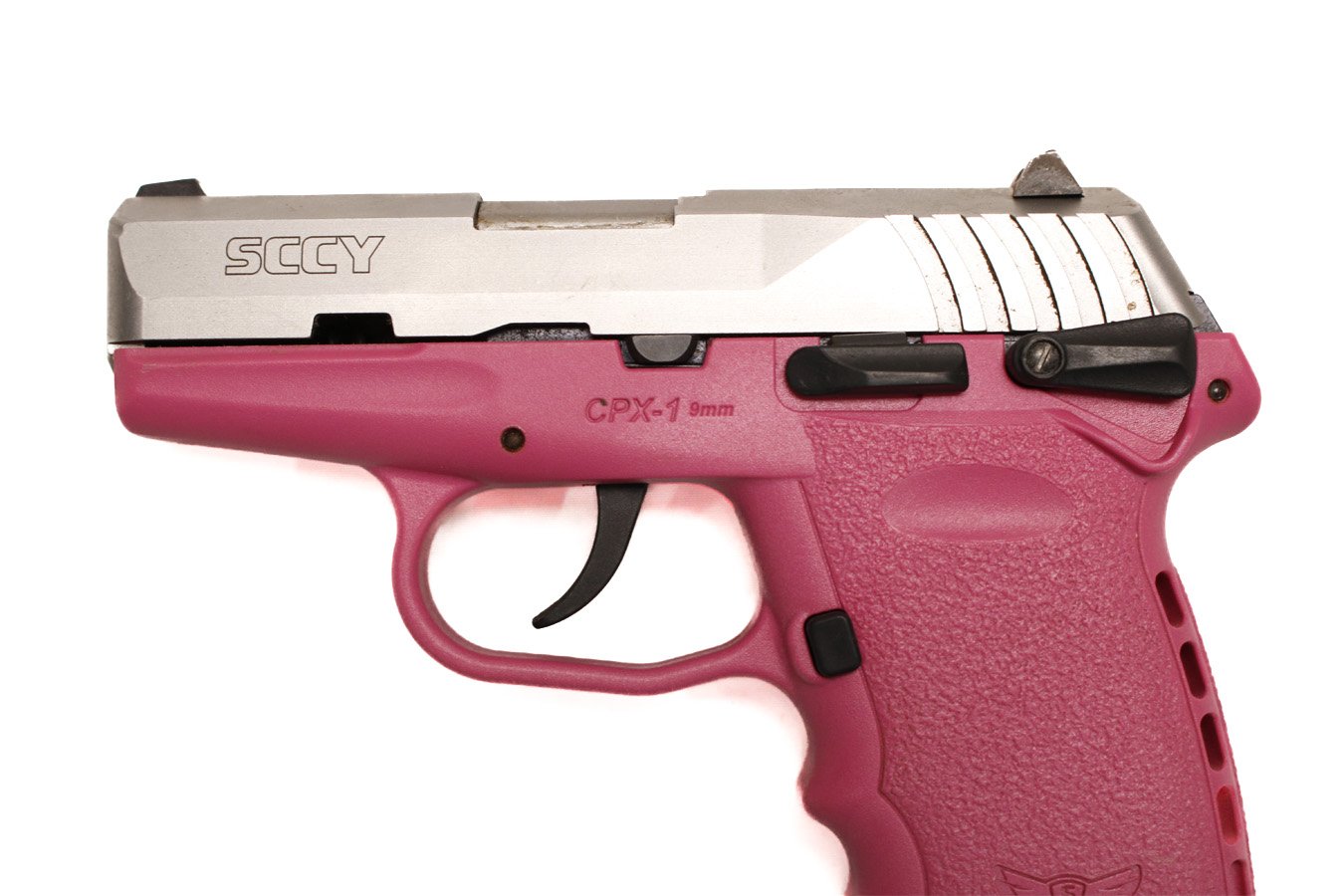 SCCY CPX-1 9mm Police Trade-In Pistol with Pink Frame and Stainless Slide