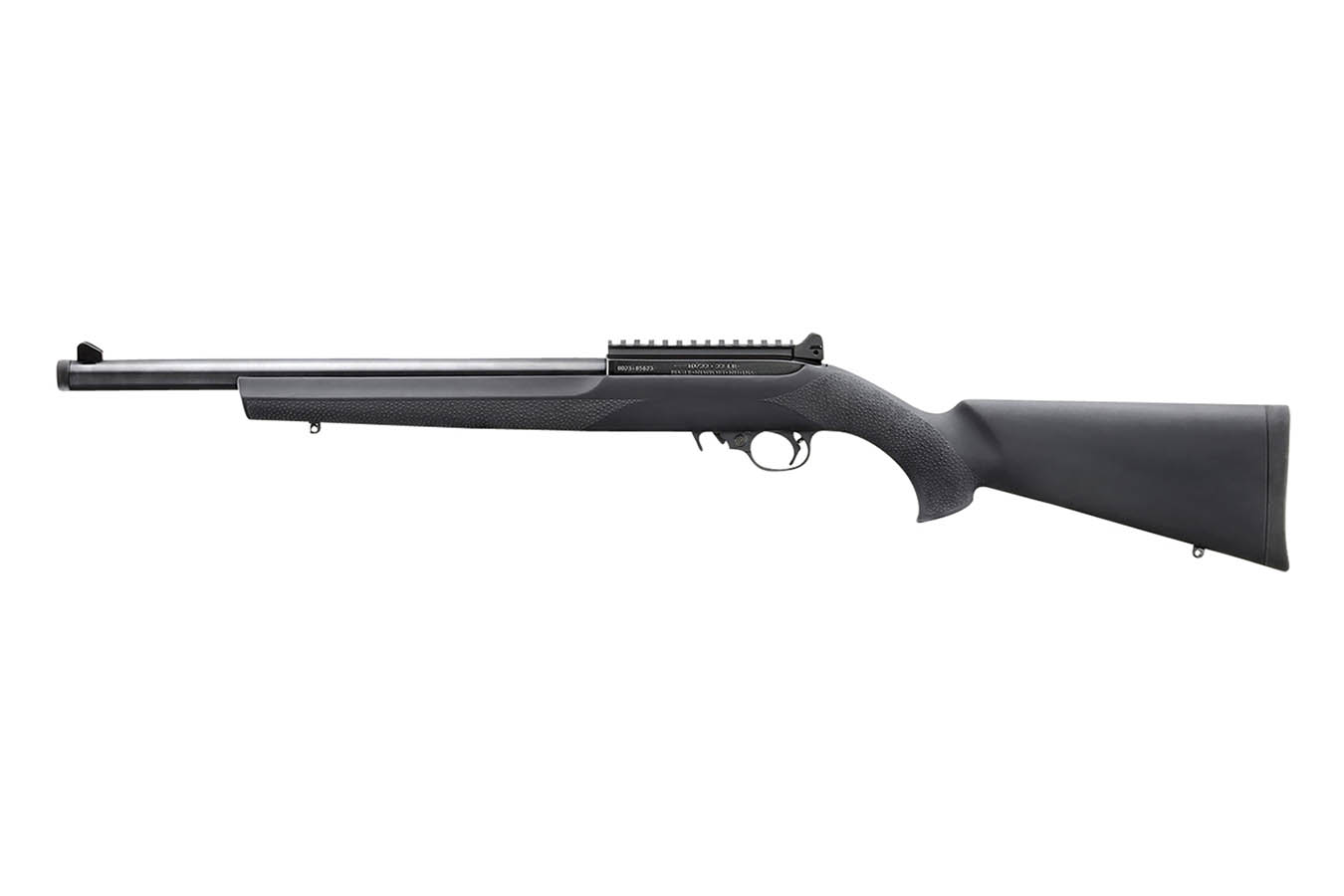RUGER 10/22 22LR Rimfire Rifle with Black Hogue OverMolded Grip and Threaded Barrel