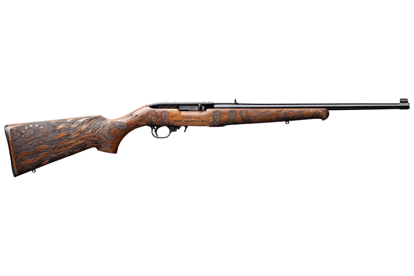 RUGER 10/22 22LR These Men Made America Great Edition Rifle with Engraved Stock