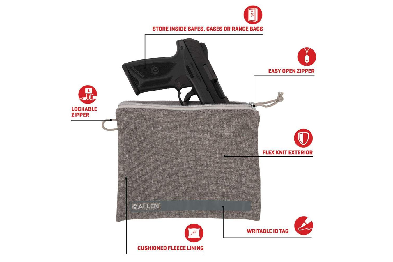 ALLEN COMPANY Gray Pistol Pouch, Full Size