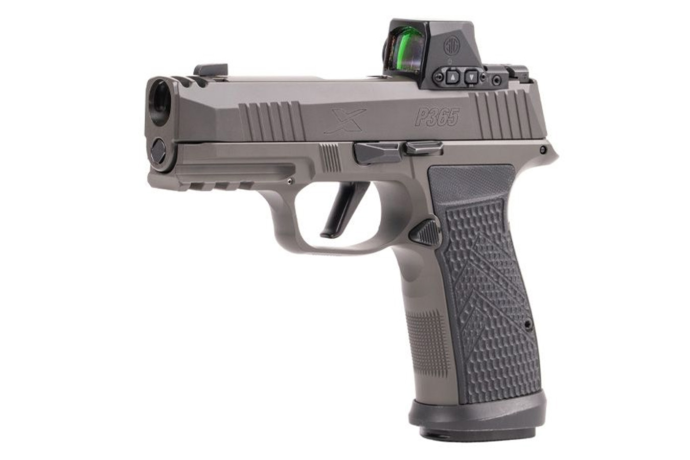 SIG SAUER P365-AXG Legion 9mm Pistol with ROMEOX Compact Red Dot Legion Gray Cerakote Finish