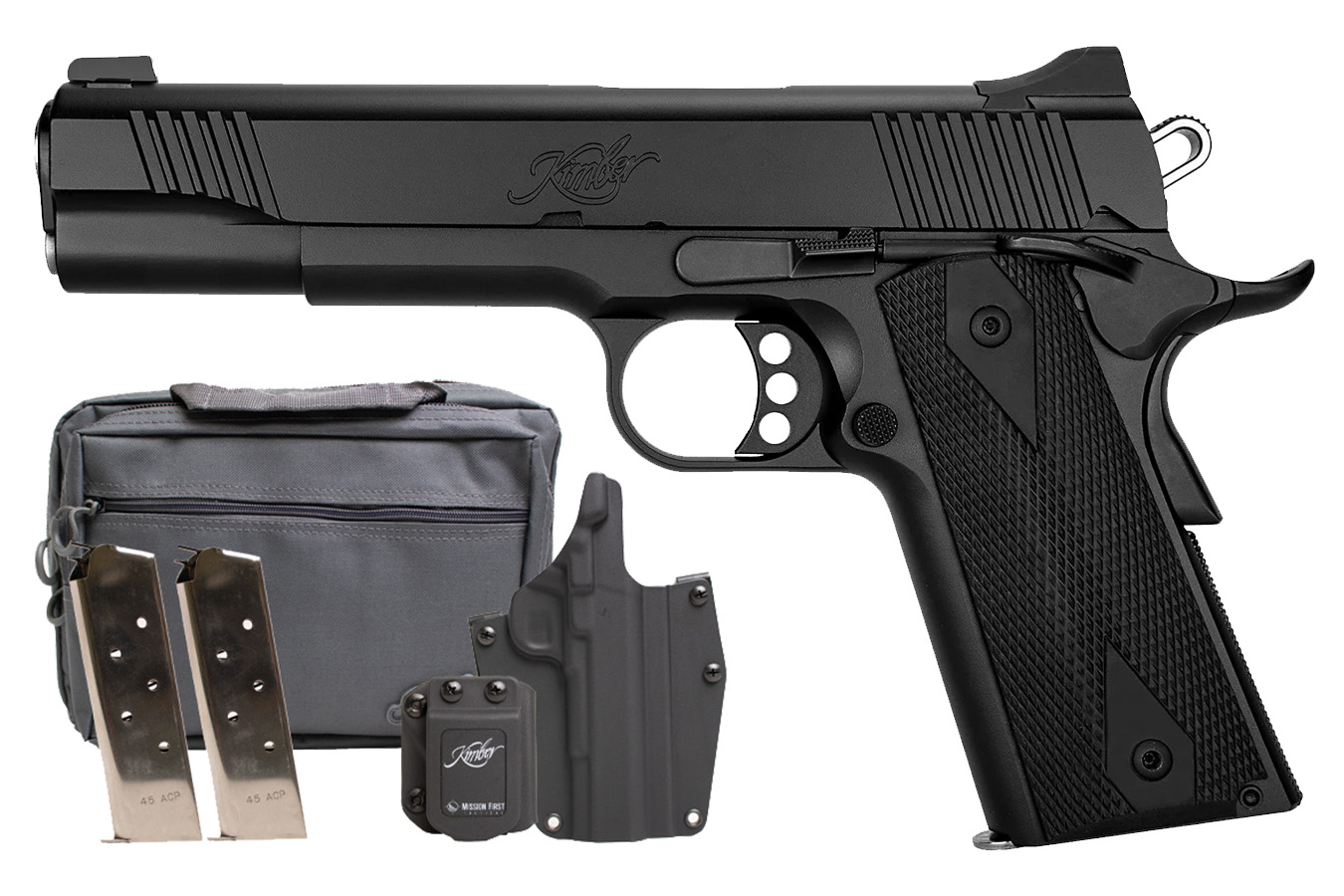 KIMBER Custom 1911 LW 45ACP Pistol Club Bundle with 3 Mags, Holsters and Range Bag