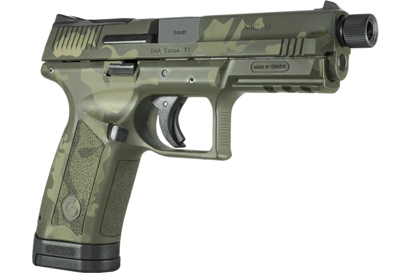 GIRSAN MC9 Disruptor 9mm Optic Ready Pistol with OD Green Camo Finish and Threaded Barrel